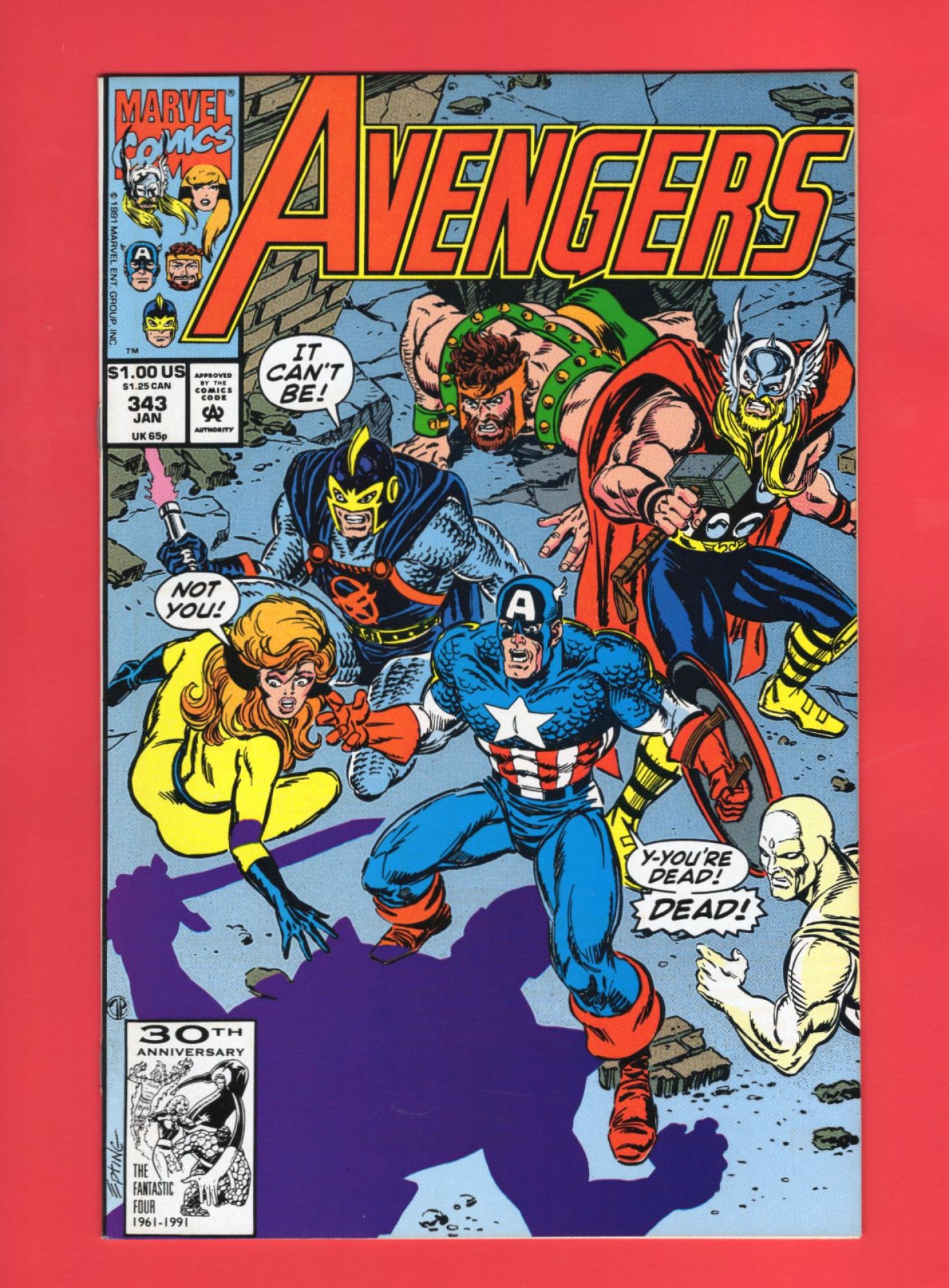 Avengers #343, Jan 1992, 9.2 NM-