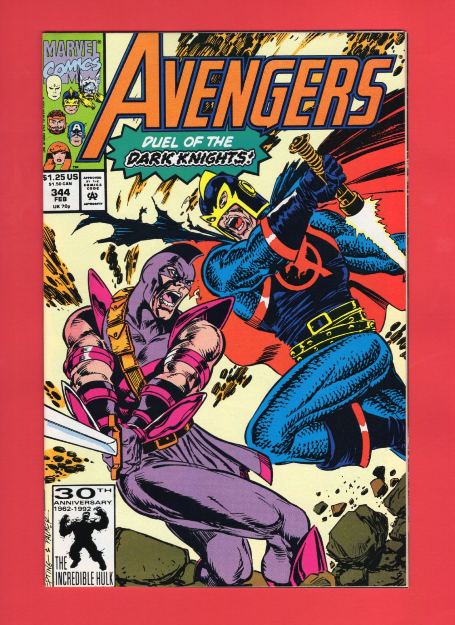 Avengers #344, Feb 1992, 8.0 VF