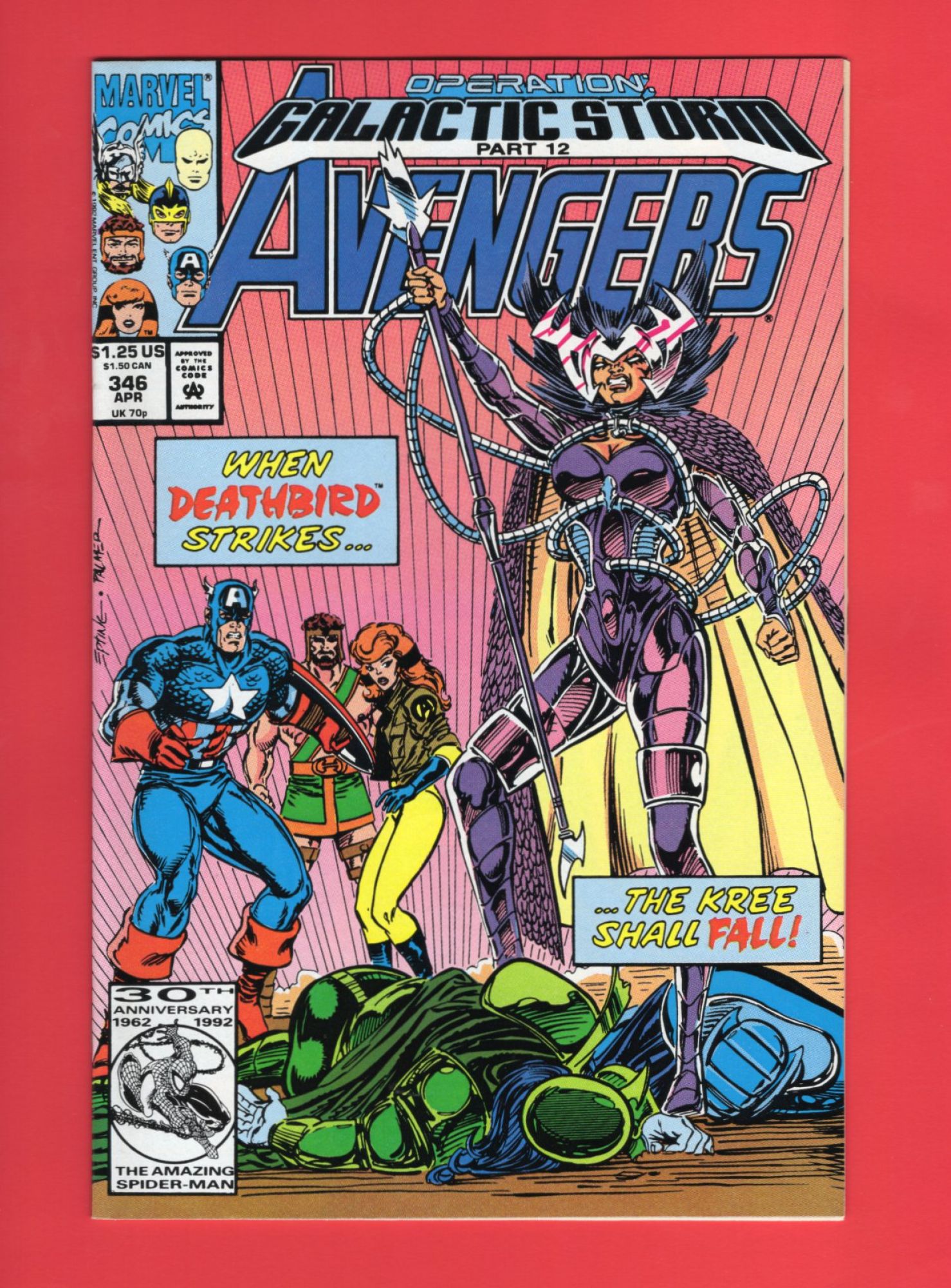 Avengers #346, Apr 1992, 9.2 NM-