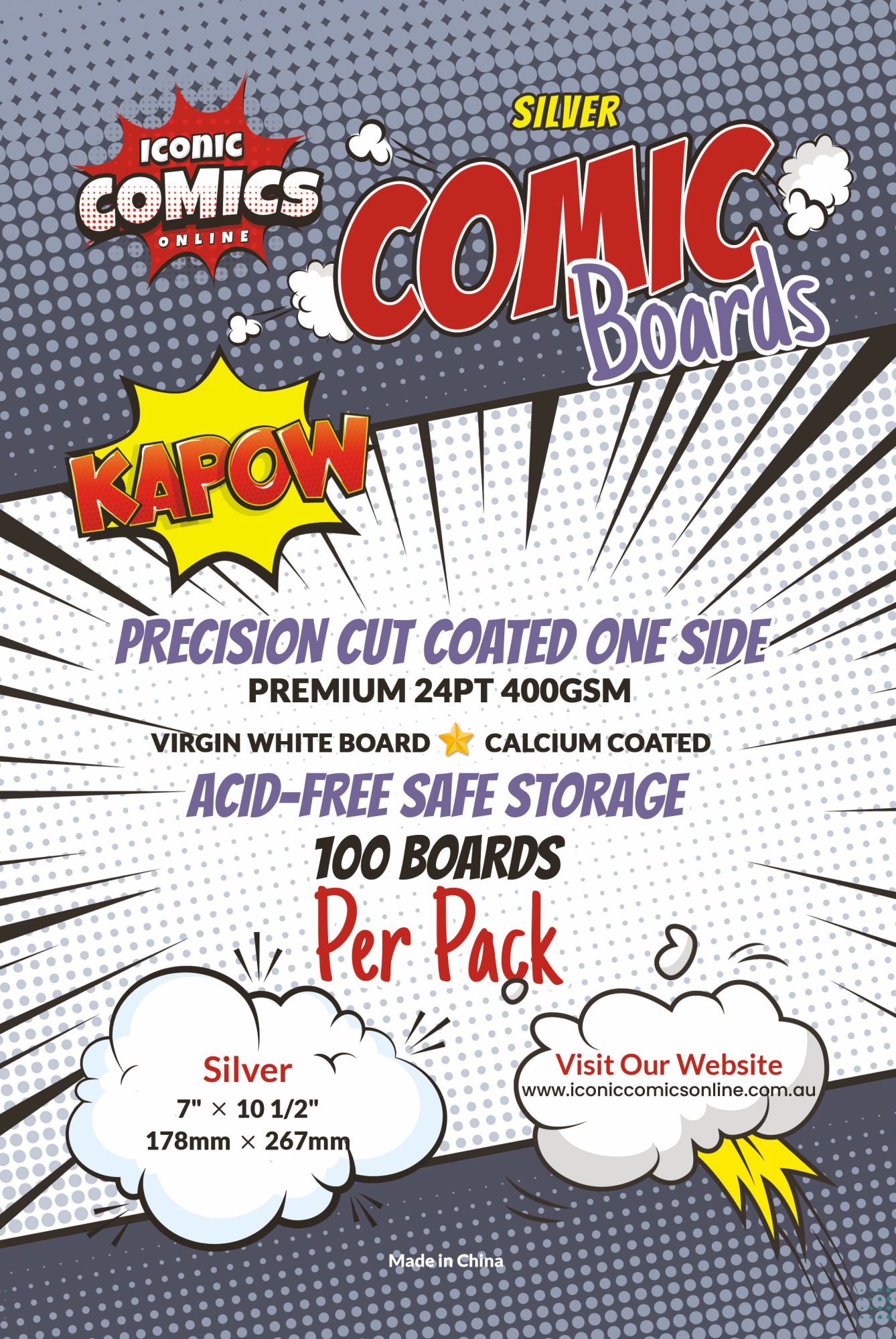 Iconic Comics Online Silver Backing Boards (1 x Pack-100)