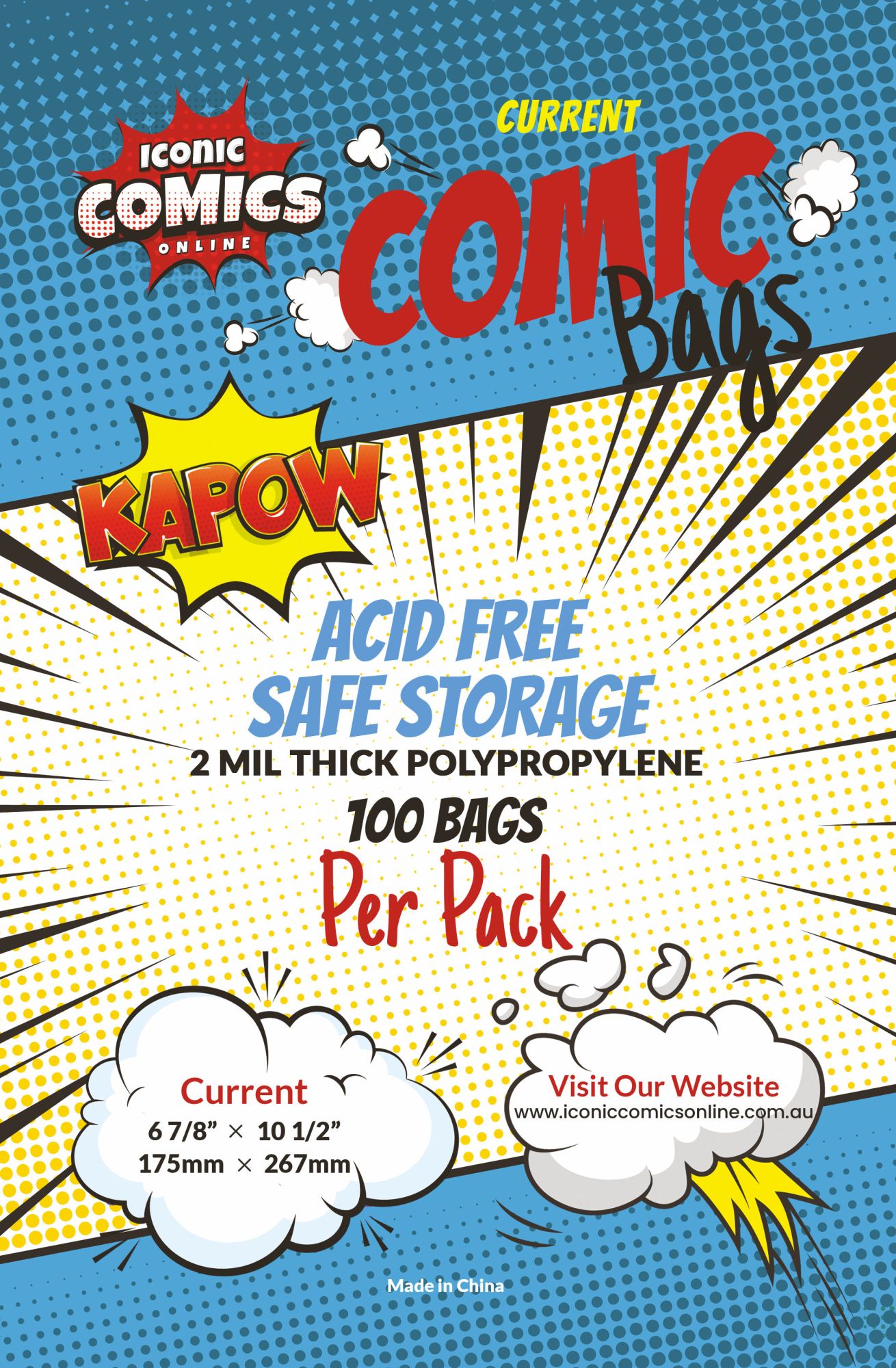 Iconic Comics Online Current Comic Bags (1 x Pack-100)